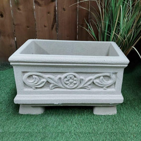 Large Imperial Sandstone Trough with Flower pattern