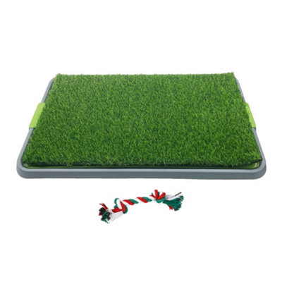 Large Indoor Dog Training Pad with Artificial Grass and Tray