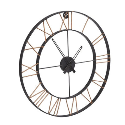 Large Industrial Style Clock Lincoln Metal