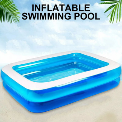 Large Inflatable Family Swimming Pool Outdoor Garden Kids Paddling Pool ...