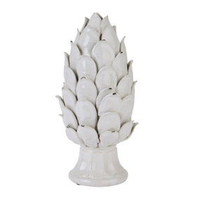 Large Ivory Chianti Artichoke - Ceramic - L19 x W19 x H36 cm - White