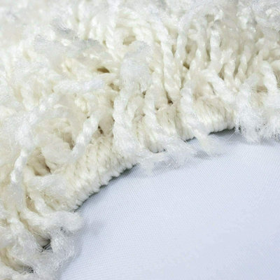 Large Ivory Cream Shaggy Area Rug Elegant and Fade-Resistant Carpet Runner - 160x230 cm - 4