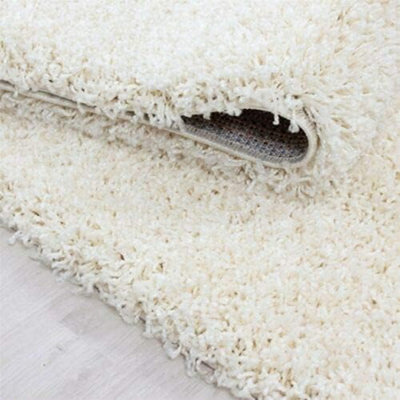 Large Ivory Cream Shaggy Area Rug Elegant and Fade-Resistant Carpet Runner - 160x230 cm - 5