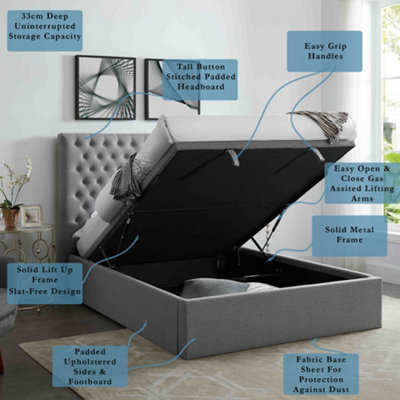 King size deep store ottoman bed