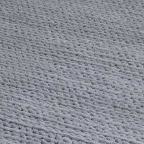 Large Knitted Grey Wool Rug 160 x 230cm