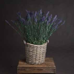 Large Lavender Spray Artificial Flower - Plastic - L15 x W15 x H72 cm - Purple