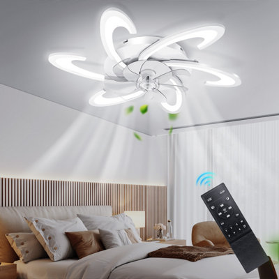 Large LED Ceiling Fan with Lighting LED Light Adjustable 6 Speed Wind ...