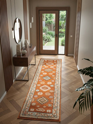 Large Living Room Rug Indoor Rug Terracotta Boho Soft Traditional 20mm ...