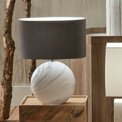 Large Marble Effect Ceramic Table Lamp