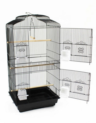 Large Metal Bird Cage Black With Swing - 3
