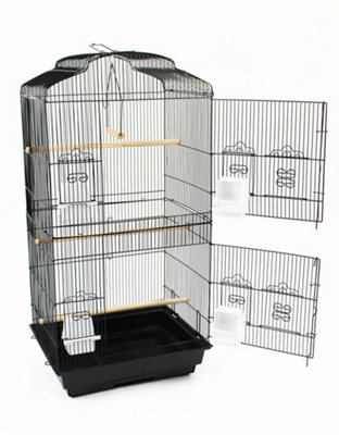 Large Metal Bird Cage Black With Swing