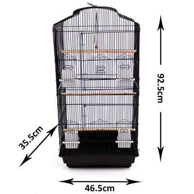 Large Metal Bird Cage Black With Swing - 4