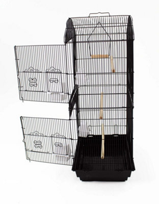 Large Metal Bird Cage Black With Swing - 7