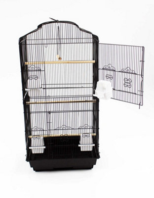 Large Metal Bird Cage Black With Swing - 9