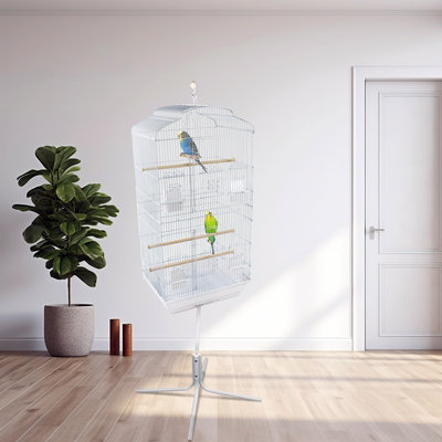 Large Metal Bird Cage White With Swing - 4
