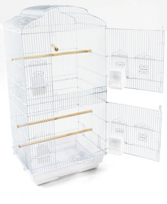 Large Metal Bird Cage White With Swing - 5