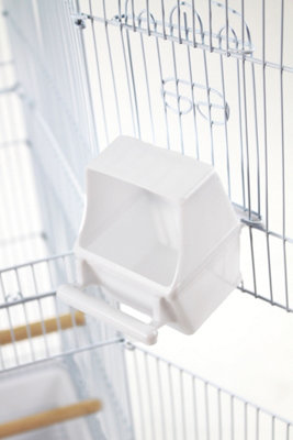 Large Metal Bird Cage White With Swing - 6