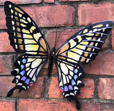 Large metal yellow Butterfly home or garden wall decoration
