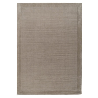 Large Modern Bordered Light Grey Soft Bedroom Area Rug 190cm x 280cm