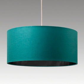 Large Modern Cylinder Ceiling Pendant/Table Lampshade Drum Light in Teal