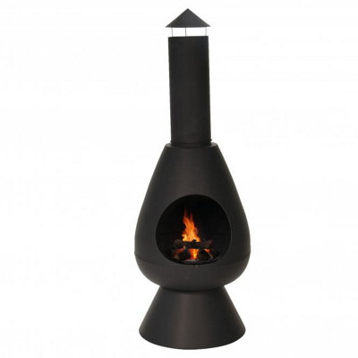 Large Modern Garden Chimena Fireplace Black