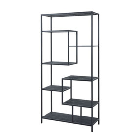 Large Multi Shelf Unit - Metal - L40 x W100 x H200 cm - Black