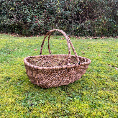 Large Natural Willow Wicker Garden Trug Basket (Set of 2) - 4