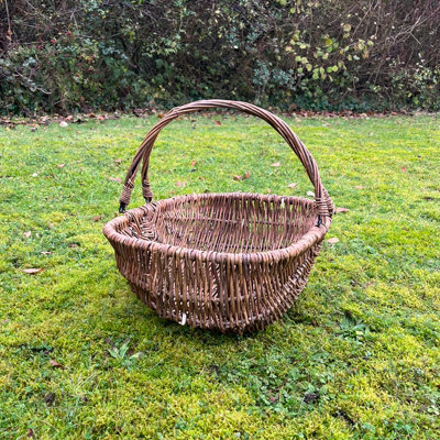Large Natural Willow Wicker Garden Trug Basket (Set of 2) - 7