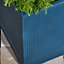 Large Navy Blue Ribbed Finish Fibre Clay Indoor Outdoor Garden Plant Pots Houseplant Flower Planter