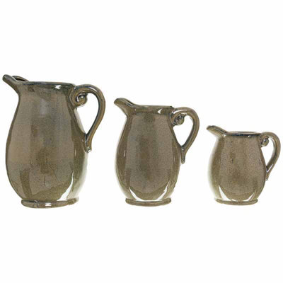 Large Olive Olpe Vase - Ceramic - L18 x W19 x H27 cm - Green