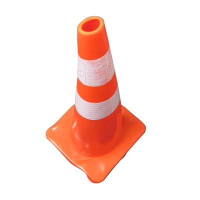 Cortina DW Series Slim Line 28" Orange Traffic Cone With 7 Lb. Base And Double Reflective Collars 03 500 51