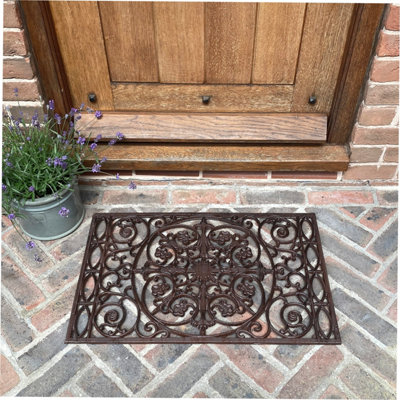 Large Ornate Cast Iron Doormat DIY at B&Q