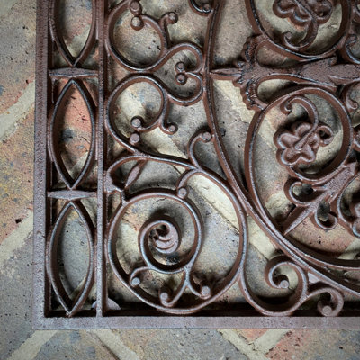 Large Ornate Cast Iron Doormat