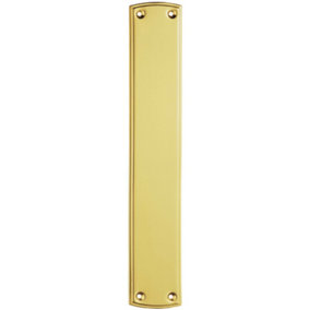 Large Ornate Door Finger Plate with Stepped Border 382 x 65mm Polished Brass