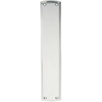 Large Ornate Door Finger Plate with Stepped Border 382 x 65mm Polished Chrome