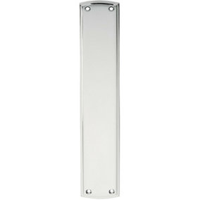 Large Ornate Door Finger Plate with Stepped Border 382 x 65mm Polished Chrome
