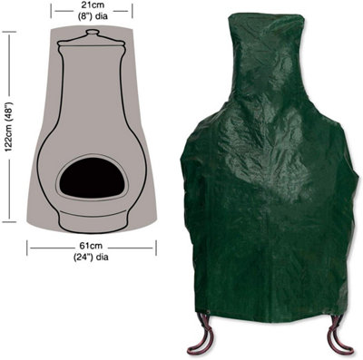 Large Outdoor Chiminea Cover, Strong Woven Polyethylene with Nylon Cord and UV Protection