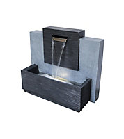 Large Outdoor Contemporary Water Feature - Polyresin - L34 x W80 x H71 cm - Cement