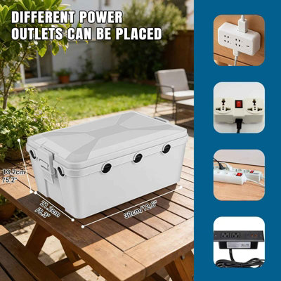 Large Outdoor Electrical Box with Cable Entry Ports, Extension Cord ...