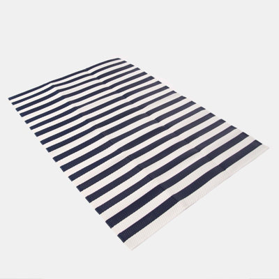 Large Outdoor Rug Garden Waterproof Floor Patio Stripe Deck Mat Non Slip - 4