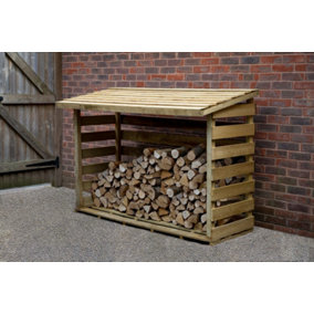 Large Pent Wooden Logstore (1.8m x 0.8m)