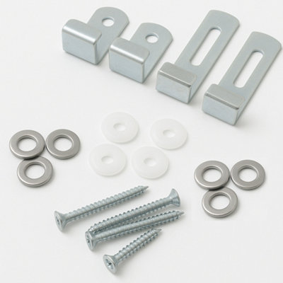 Large Picture Hanging Kit with Screws Plugs and Clips for Wall Mirror and Frame Mounting on Plasterboard or Solid Walls