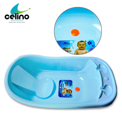 Babyhug Large Size Bath Tub With Bath Tray Animals Print - Off White Blue main image 1