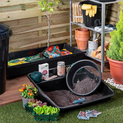 Large Plastic Round Garden Sieve With Mesh Sifter - 1