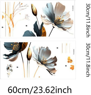 Large Poppy Flower Wall Stickers Living Bedroom Decor Wall Art Viyl ...