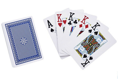 Large Print Playing Cards - Easy to See for Weak Vision - Poker Games etc (Blue)