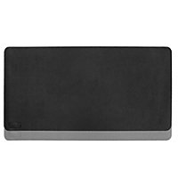 Large PVC Desk Mat Double Sided - Black/Grey
