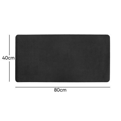 Large PVC Desk Mat Double Sided - Black/Grey - 3