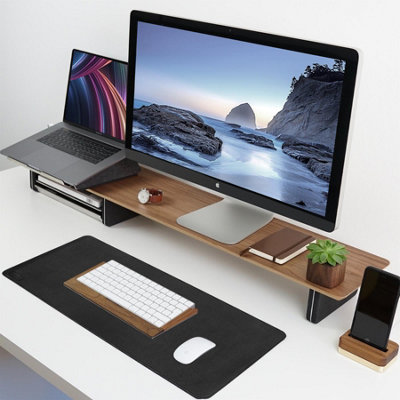 Large PVC Desk Mat Double Sided - Black/Grey - 4