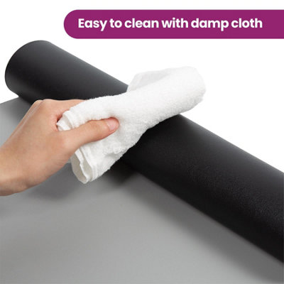 Large PVC Desk Mat Double Sided - Black/Grey - 7